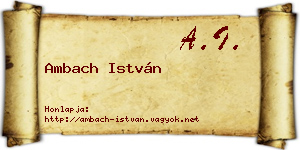 Ambach István névjegykártya