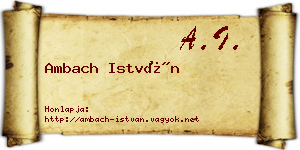 Ambach István névjegykártya