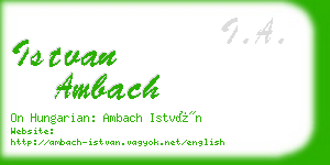 istvan ambach business card